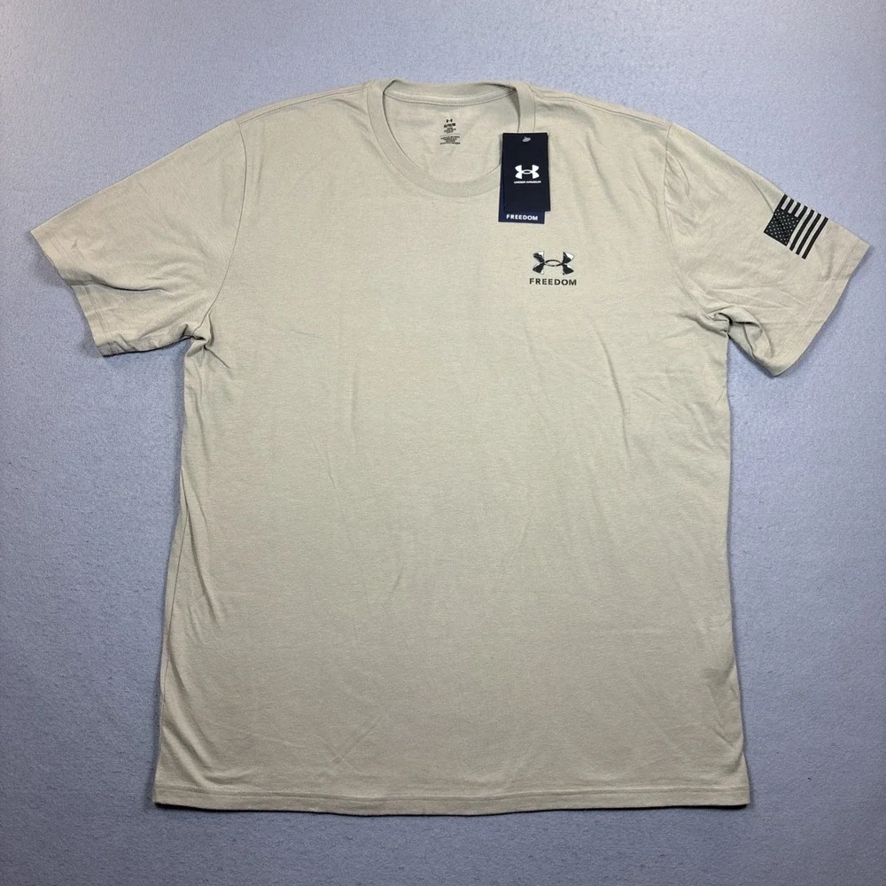 NWT Under Armour Size XL Men's Freedom Snake‎ Knife Cotton Desert Sand T-Shirt